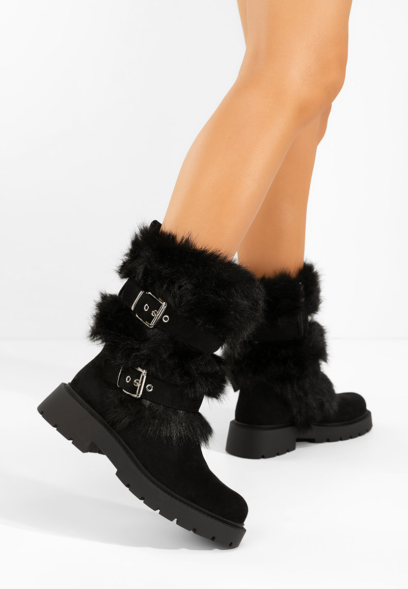 Černé dámské zimní boty Nelisia