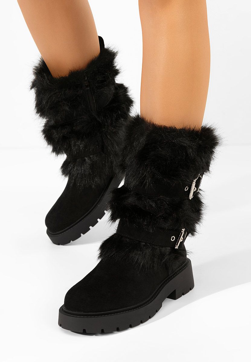 Černé dámské zimní boty Nelisia