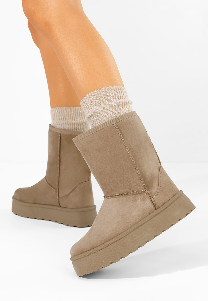 Khaki dámské válenky na platformě Luisana