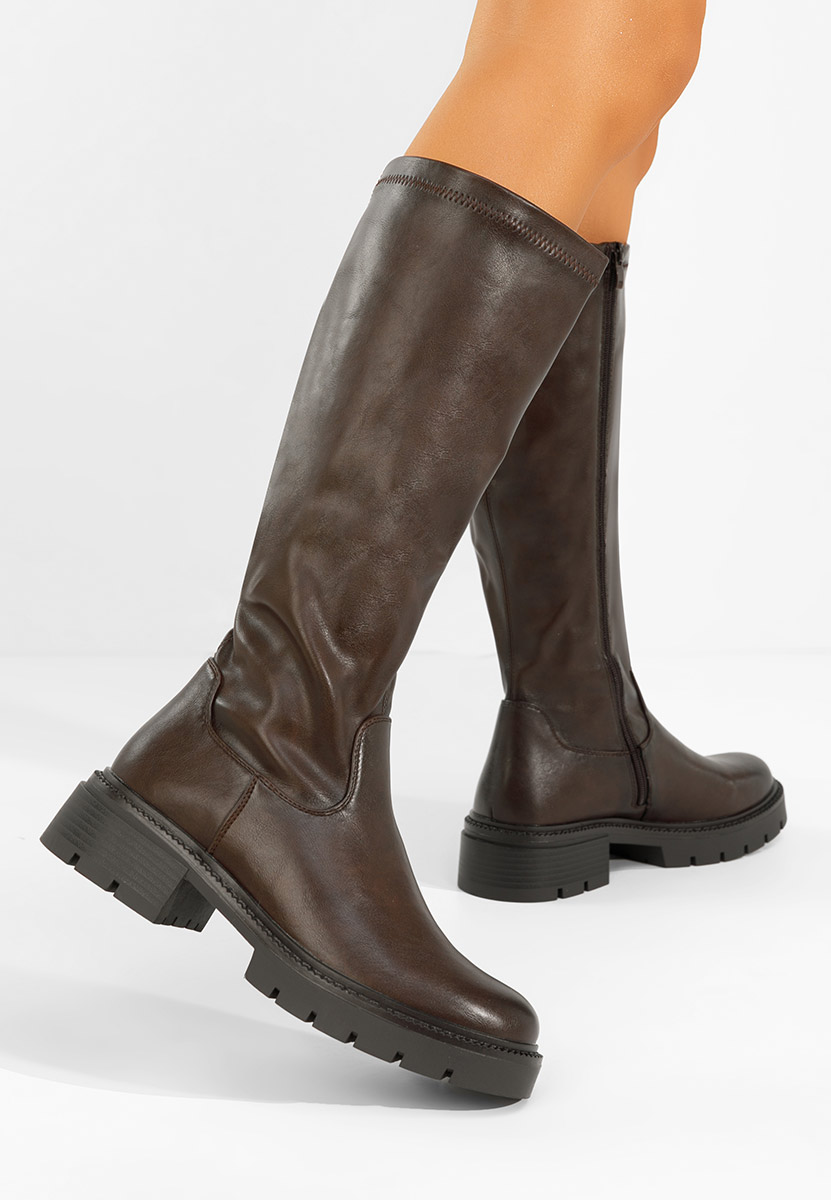 Hnedé dámské kozačky Nicoua V2