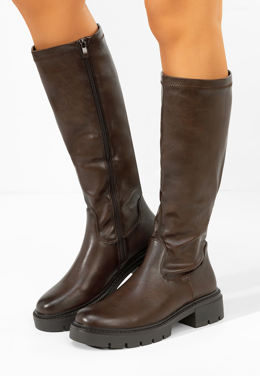 Hnedé dámské kozačky Nicoua V2