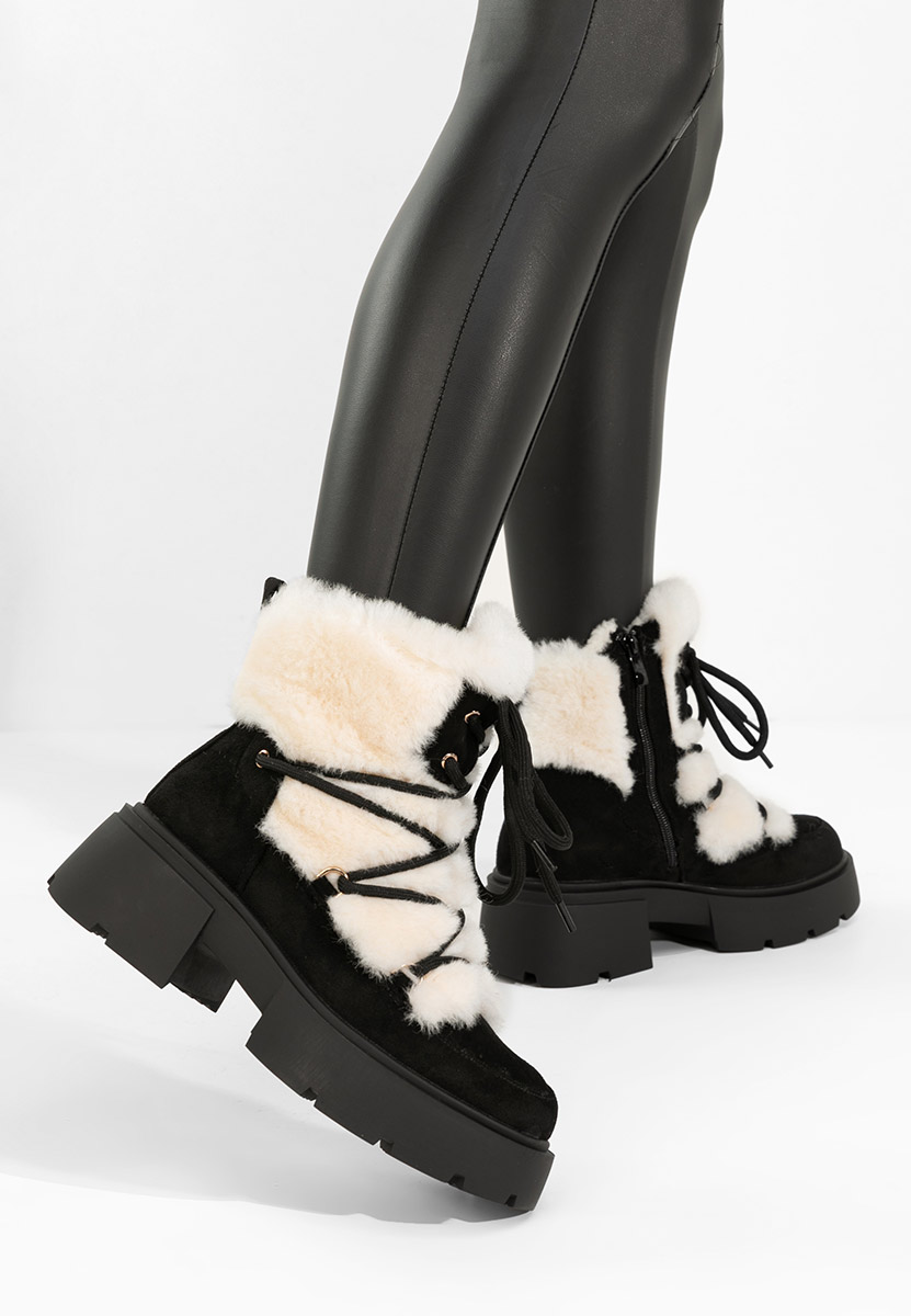 Černé kotníkové zimní boty Aslyn