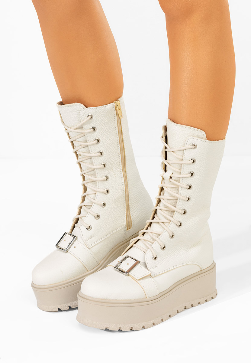 Béžové kožené kotníkové boty Sorelia V2