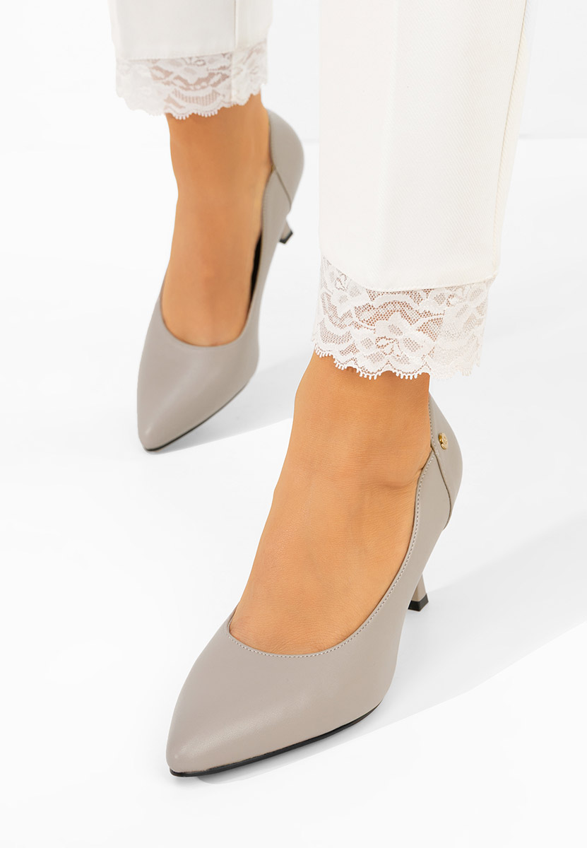 Šedé lodičky do špičky Karita