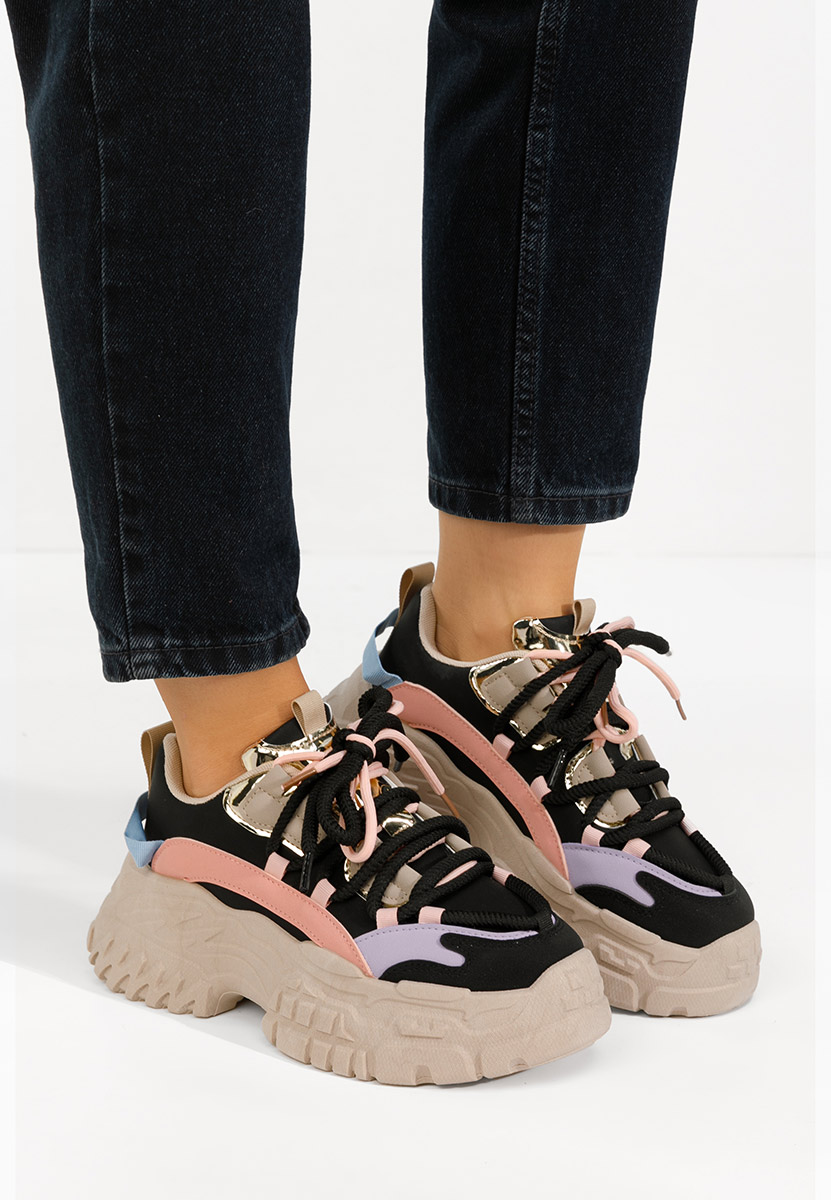 Černé dámské tenisky na klínku Elvora