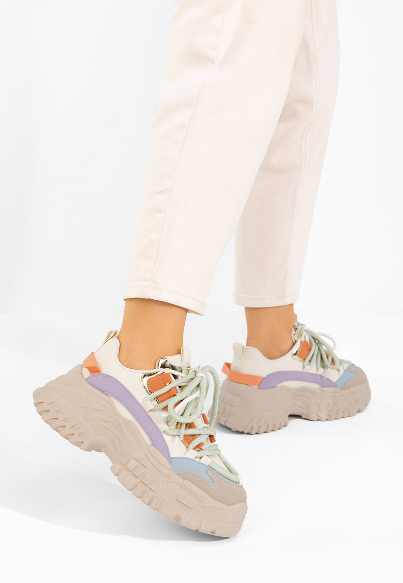 Khaki dámské tenisky na klínku Elvora