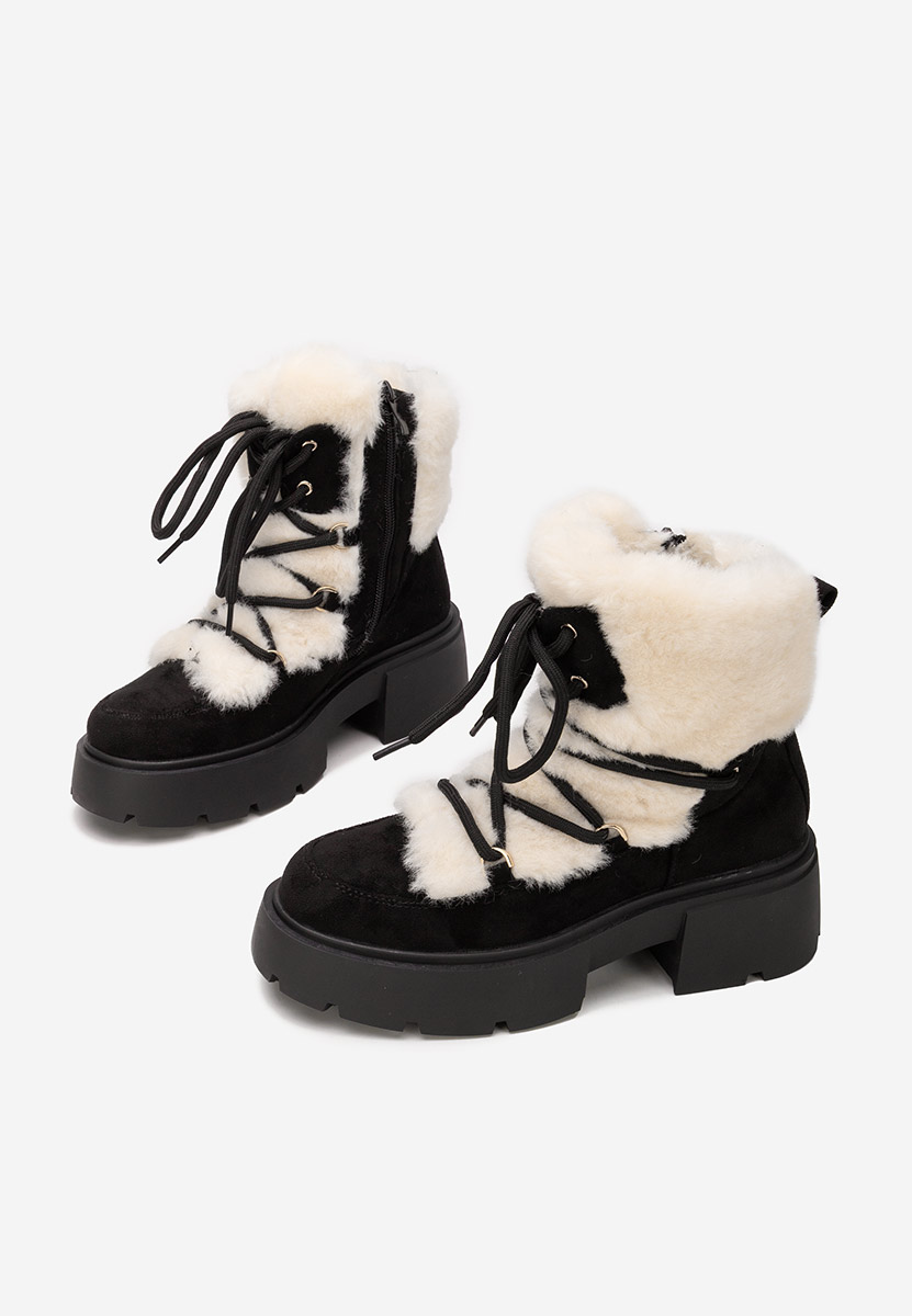 Černé kotníkové zimní boty Aslyn