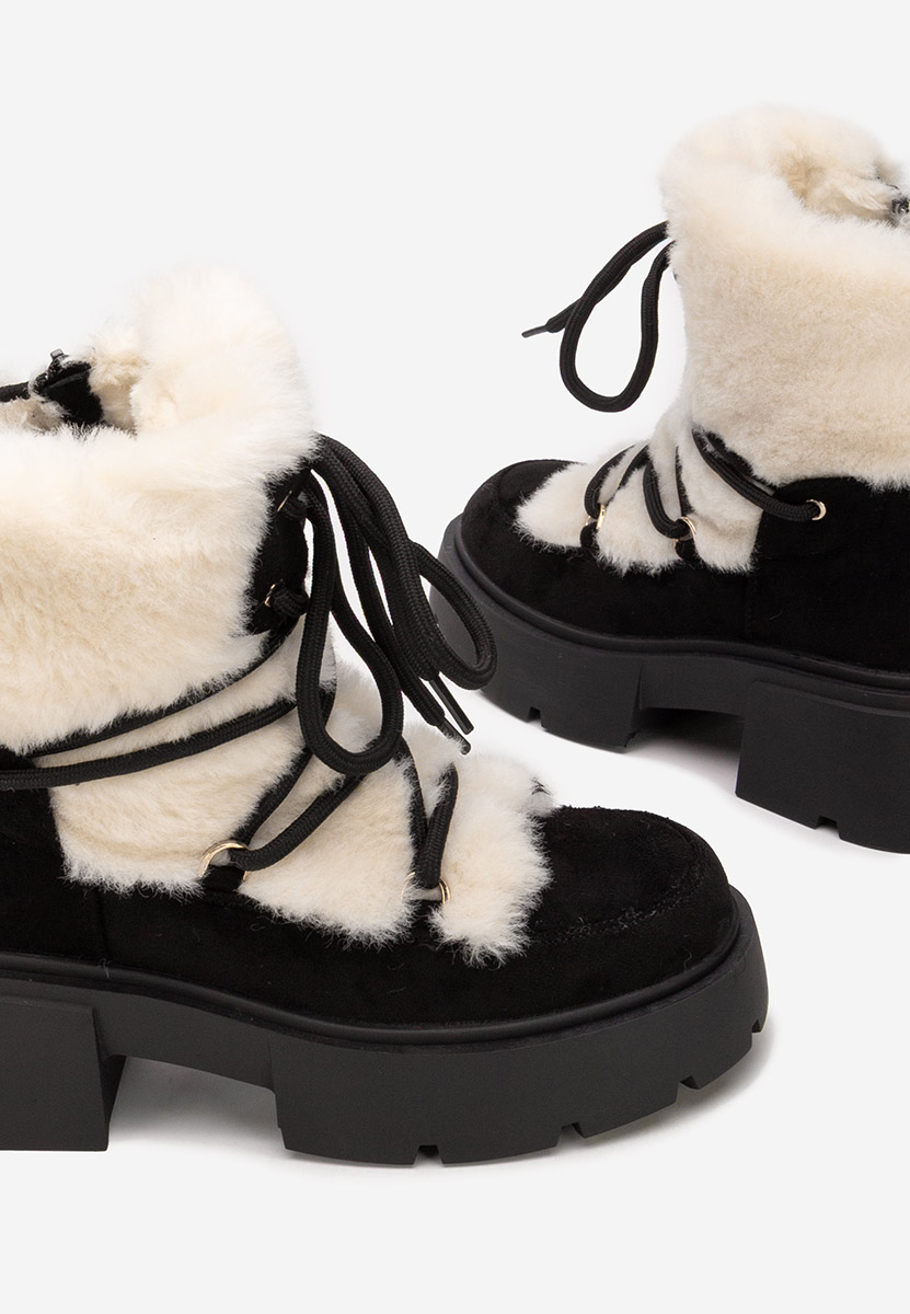 Černé kotníkové zimní boty Aslyn
