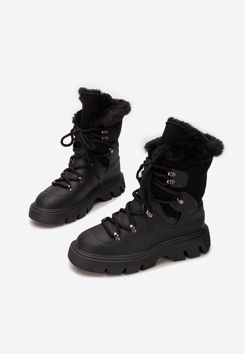 Černé kotníkové zimní boty Celima