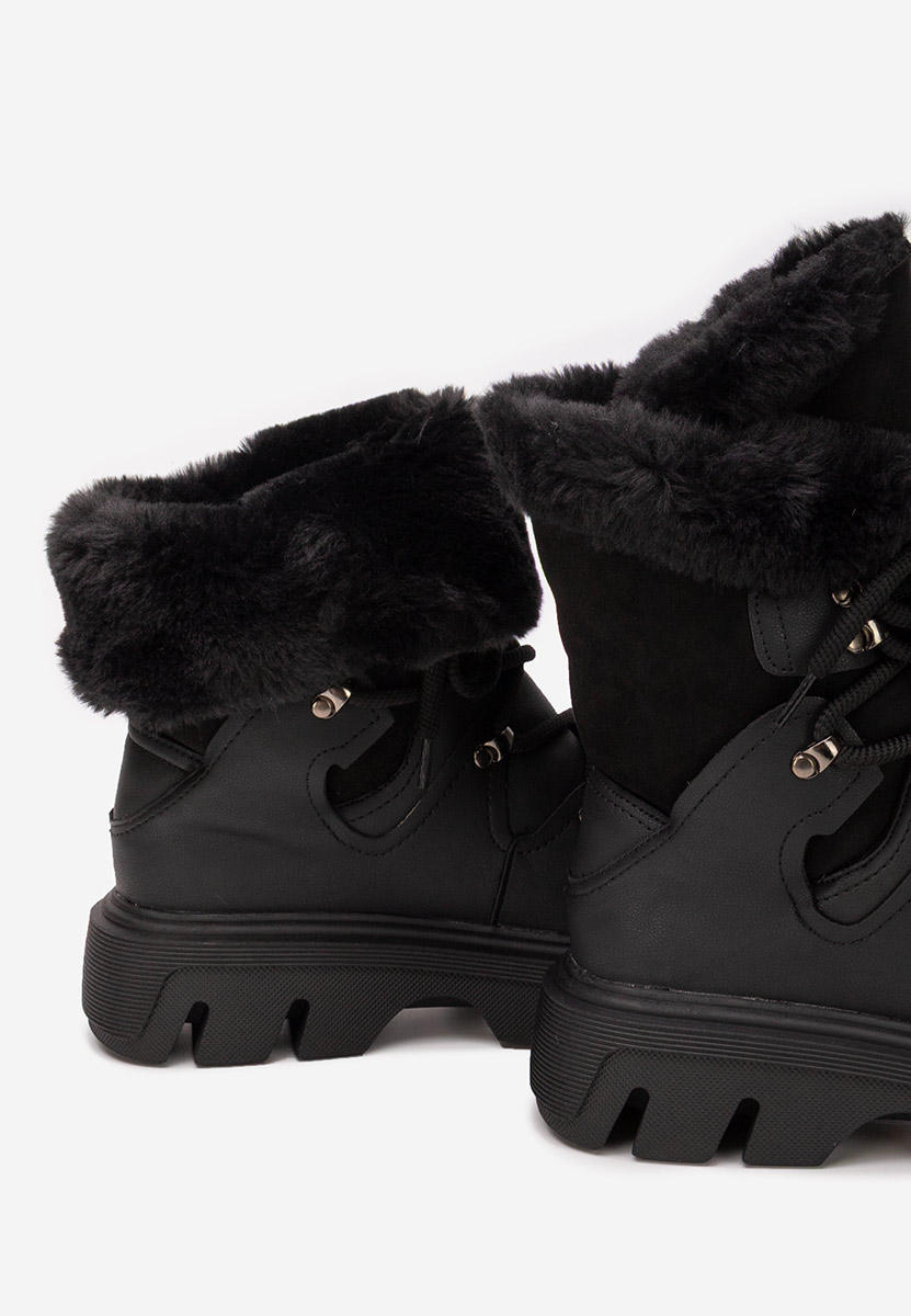 Černé kotníkové zimní boty Celima