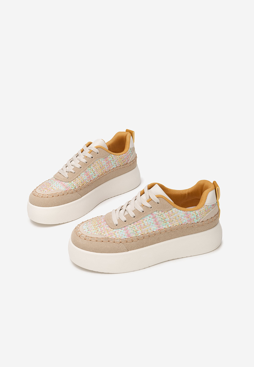 Khaki dámské tenisky na klínku Cecila