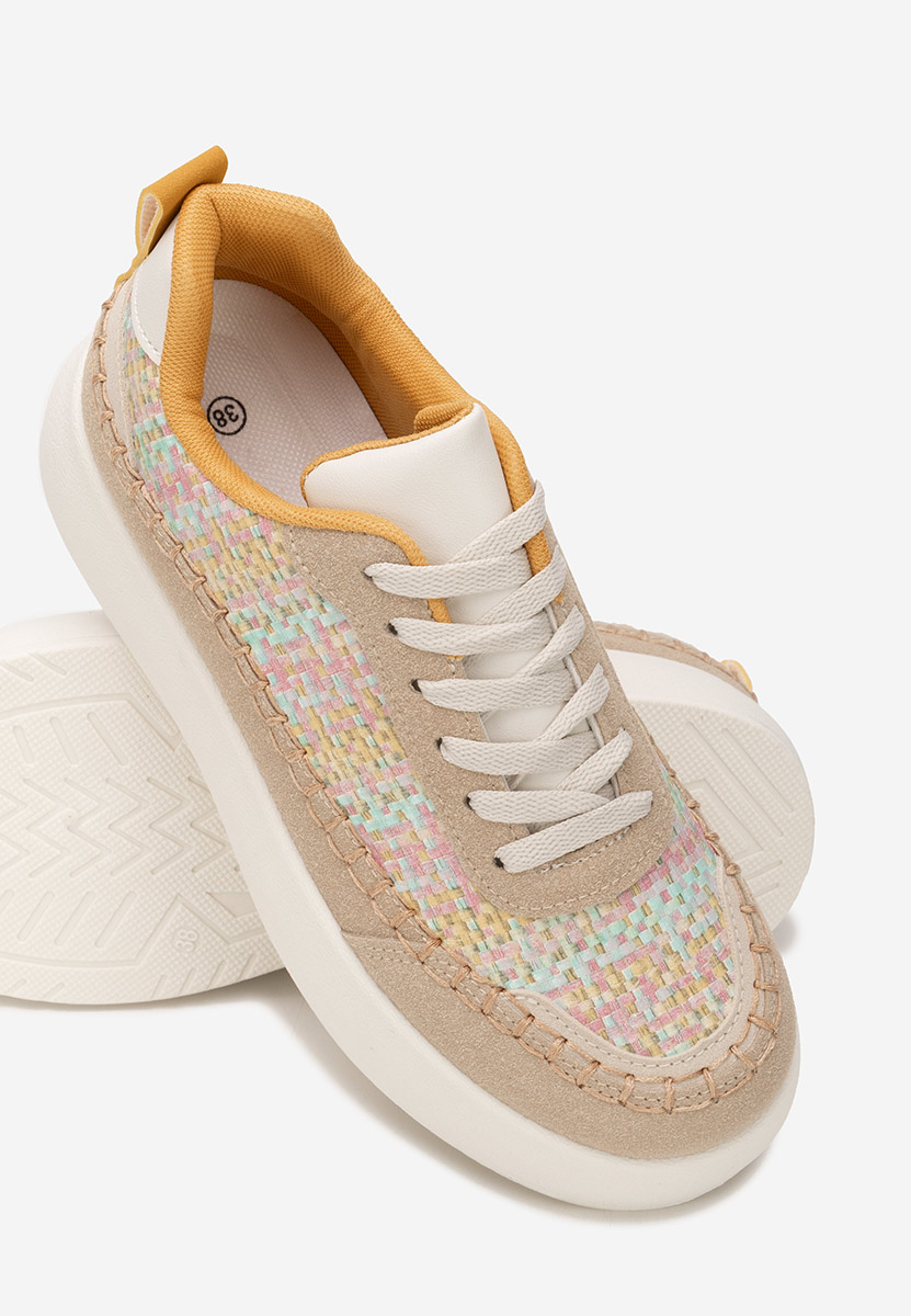 Khaki dámské tenisky na klínku Cecila