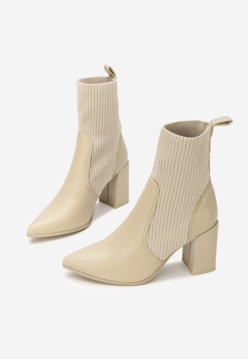 Khaki kotníkové boty na podpatku Vinuele V2