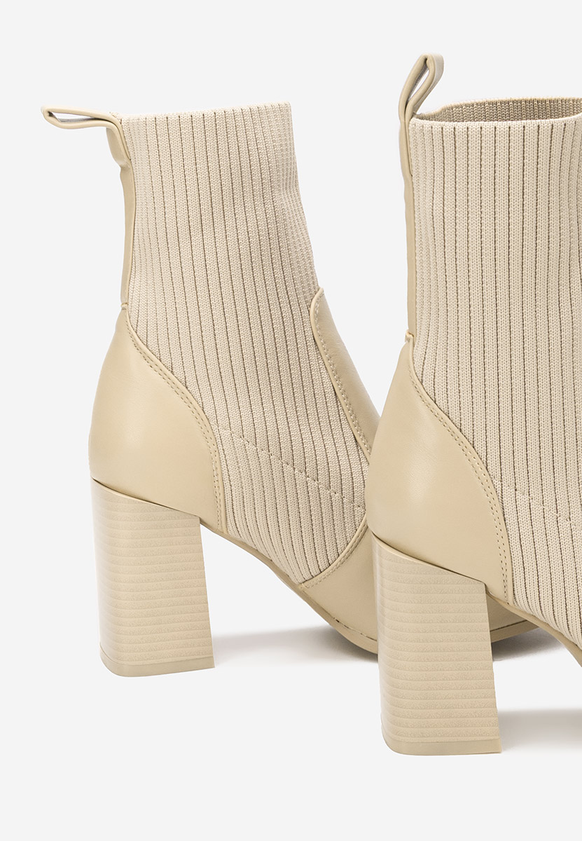 Khaki kotníkové boty na podpatku Vinuele V2