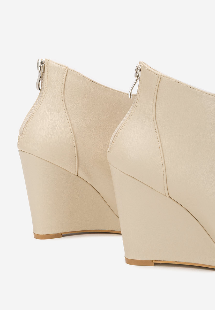 Béžové kotníkové boty na klínku Shenna V2