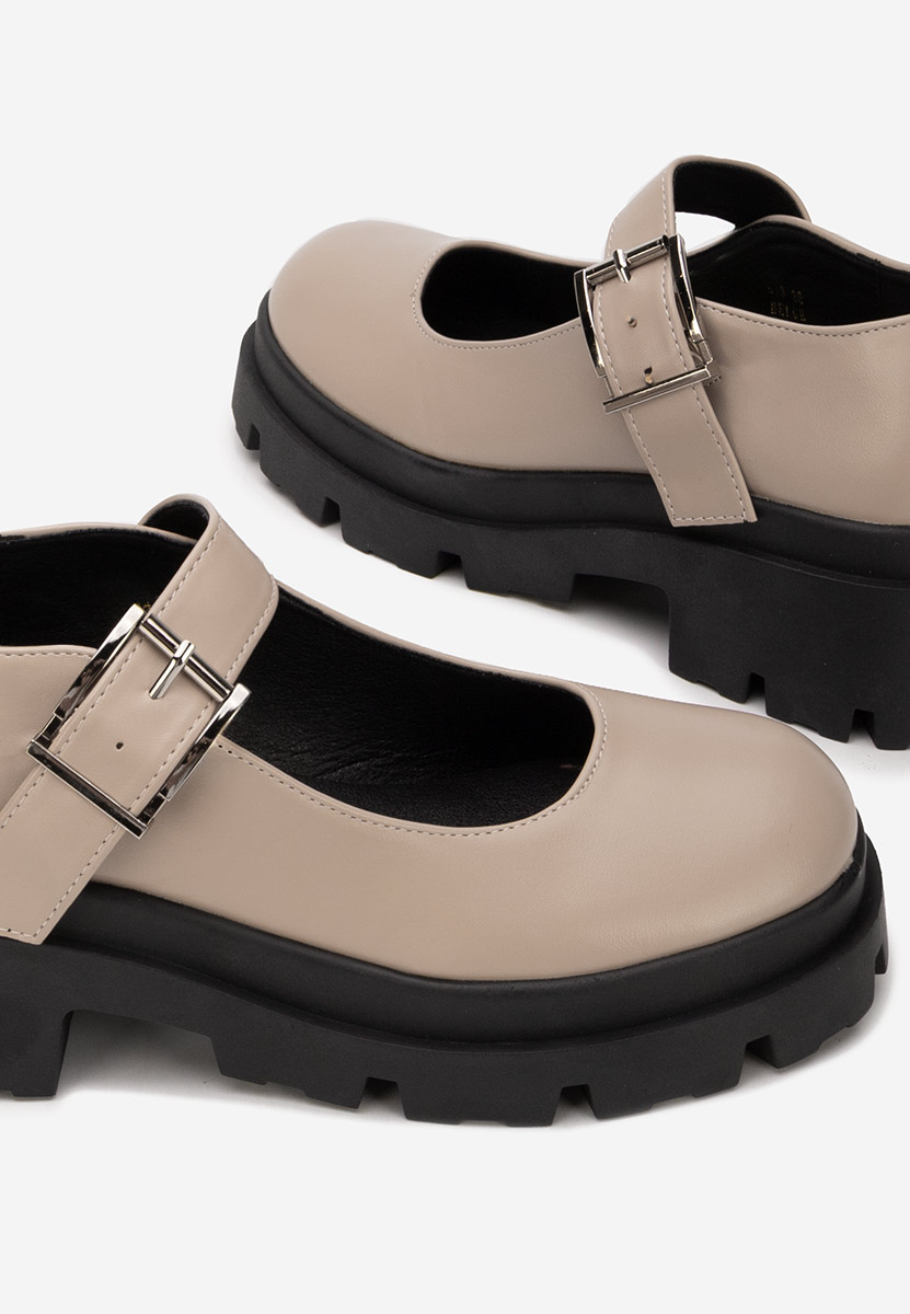 Béžové lodičky na platformě Masovia