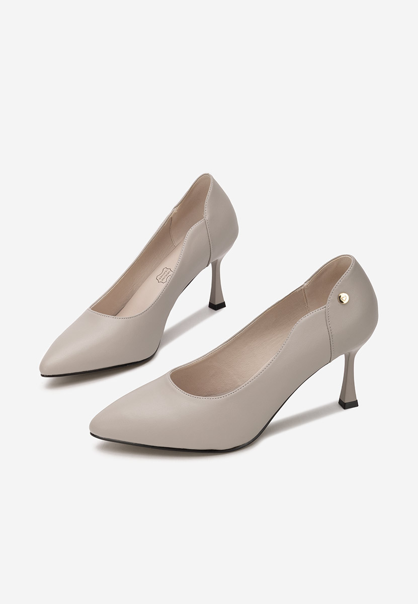 Šedé lodičky do špičky Karita