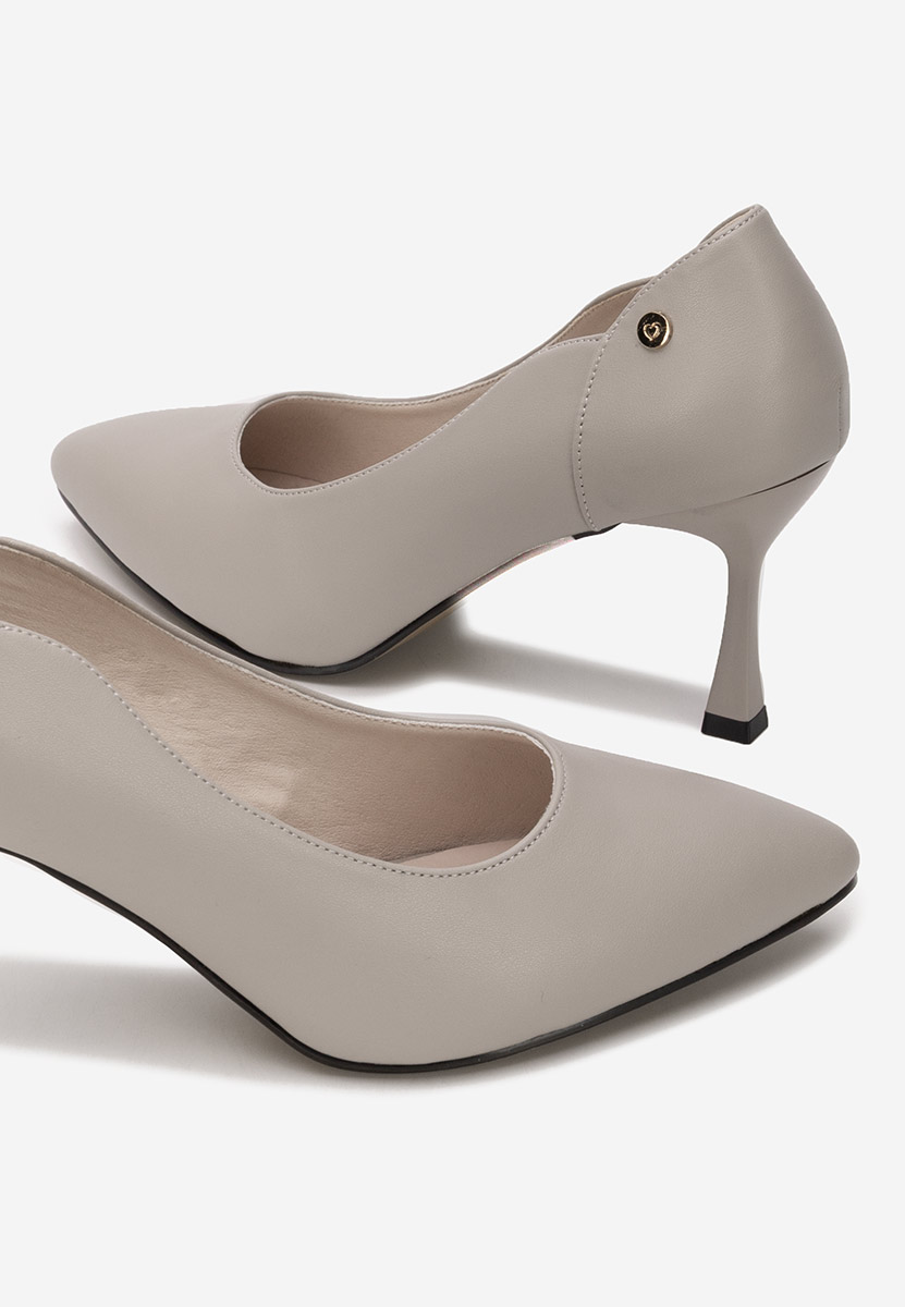 Šedé lodičky do špičky Karita