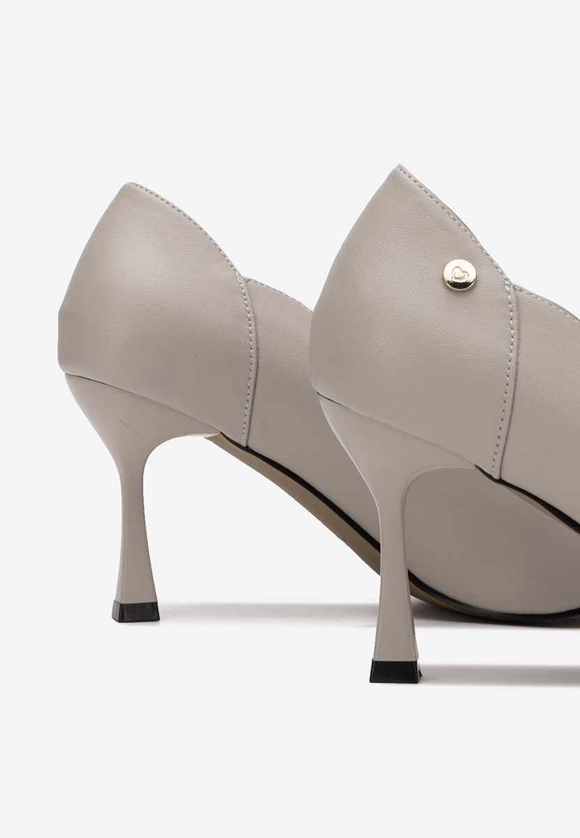 Šedé lodičky do špičky Karita