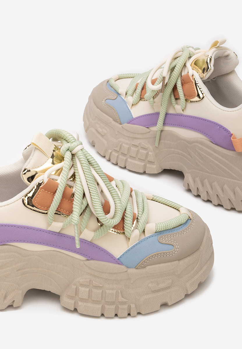 Khaki dámské tenisky na klínku Elvora