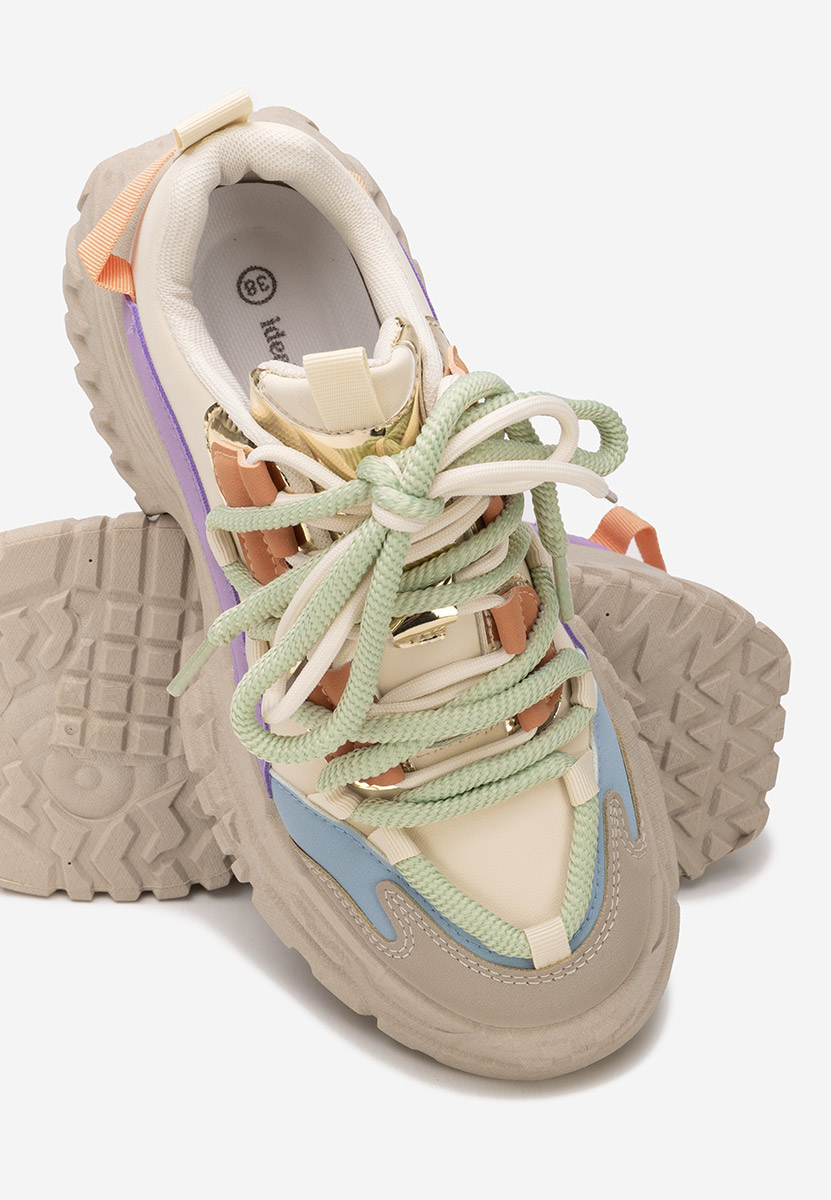 Khaki dámské tenisky na klínku Elvora