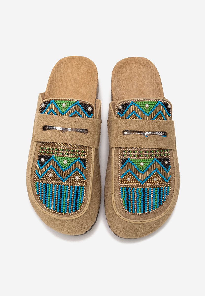 Khaki dámské dřeváky Jovana