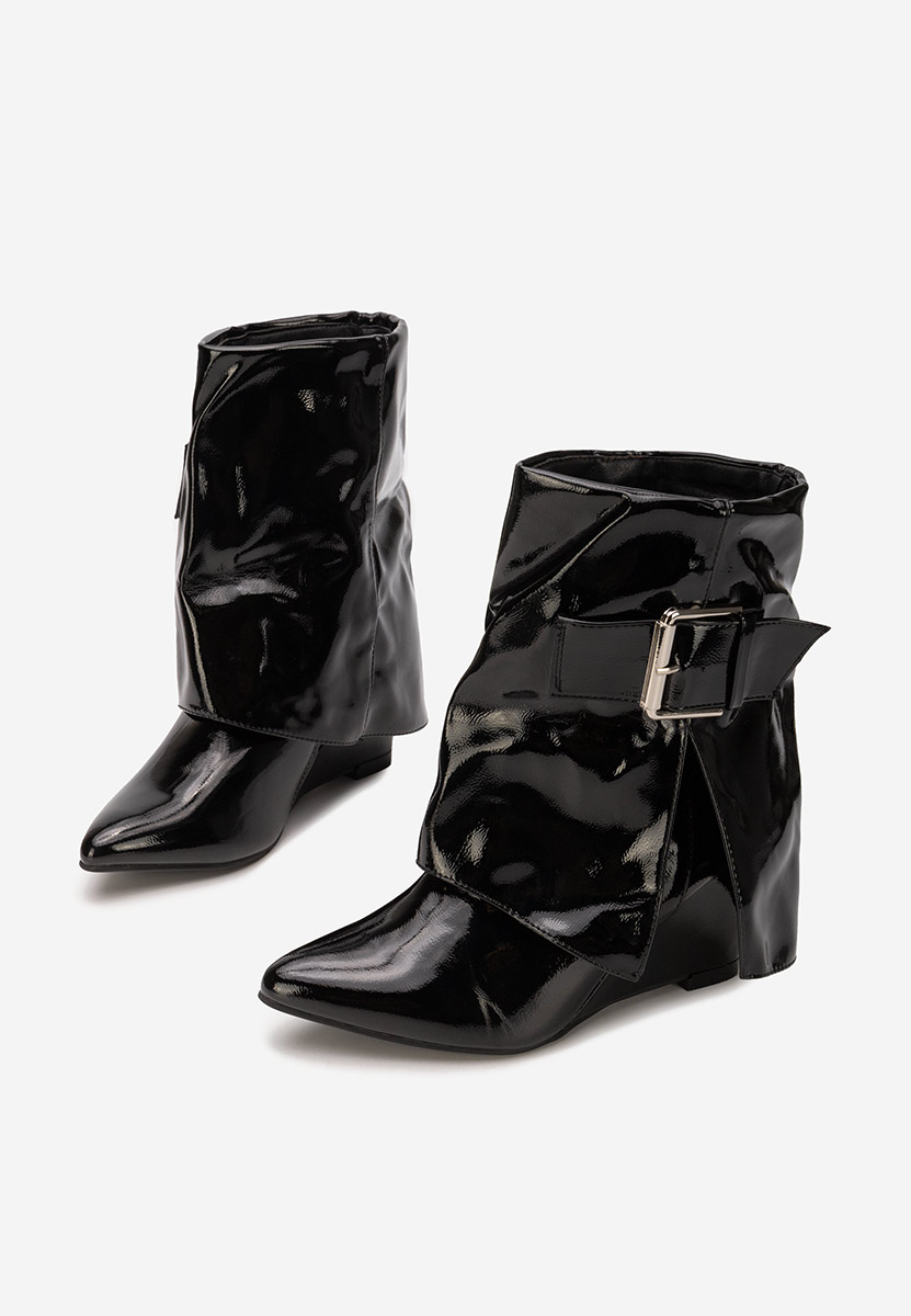 Černé kotníkové boty na klínku Irinea V2