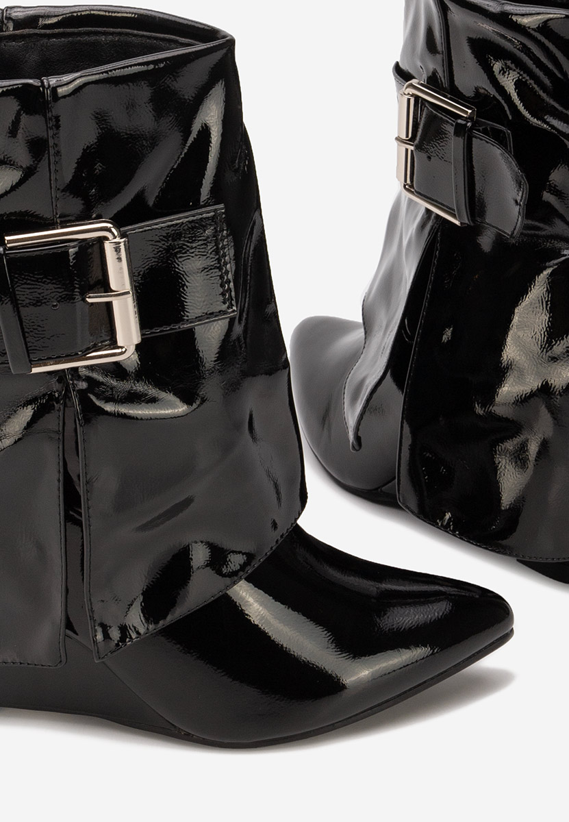 Černé kotníkové boty na klínku Irinea V2