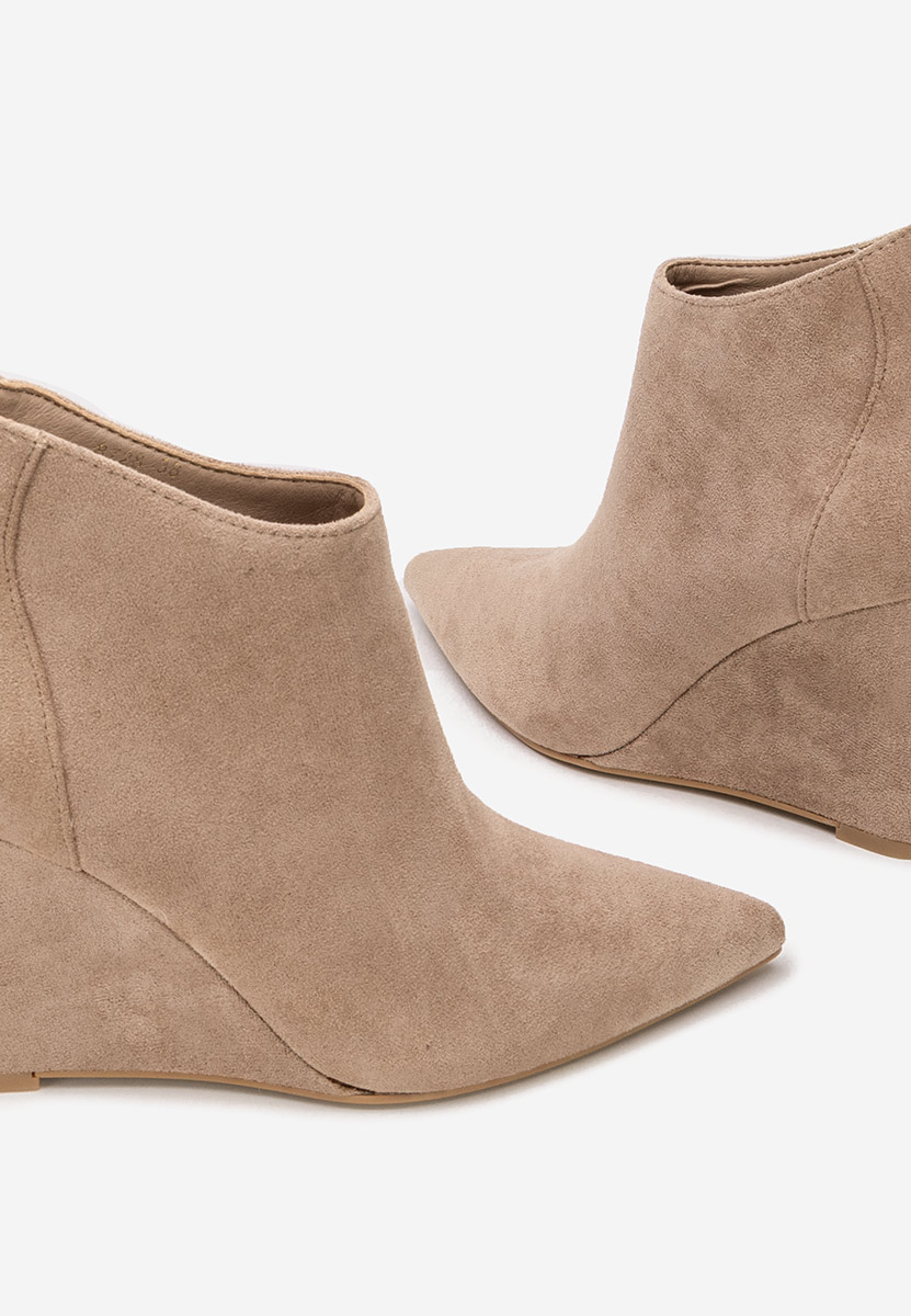 Khaki kotníkové boty na klínku Shenna V3