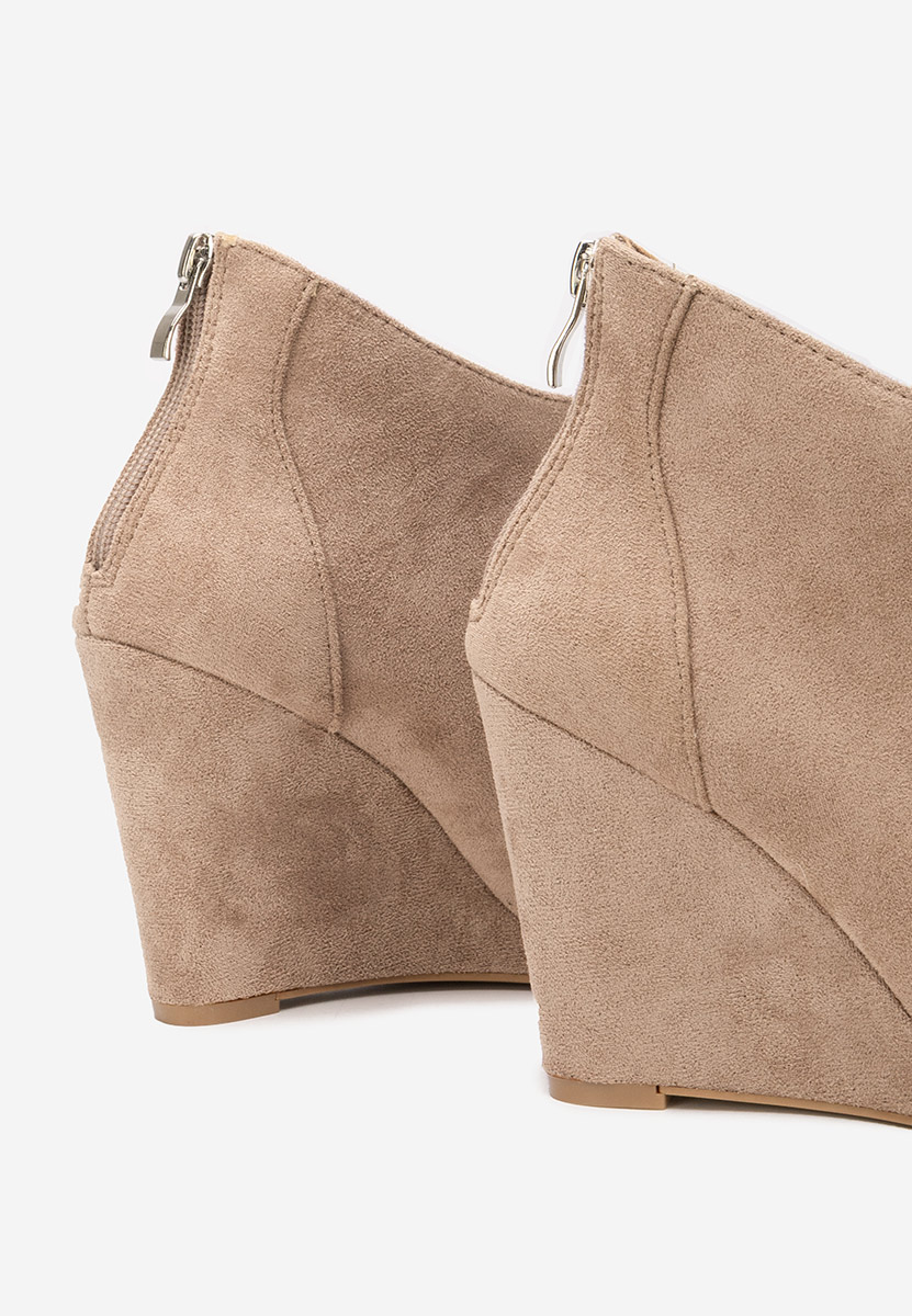 Khaki kotníkové boty na klínku Shenna V3