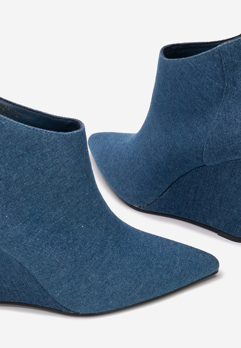 Denim kotníkové boty na klínku Shenna V4