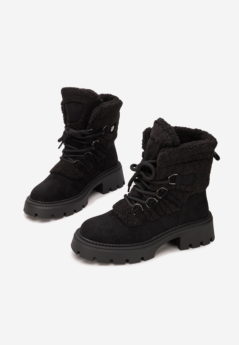 Černé kotníkové zimní boty Kalindra