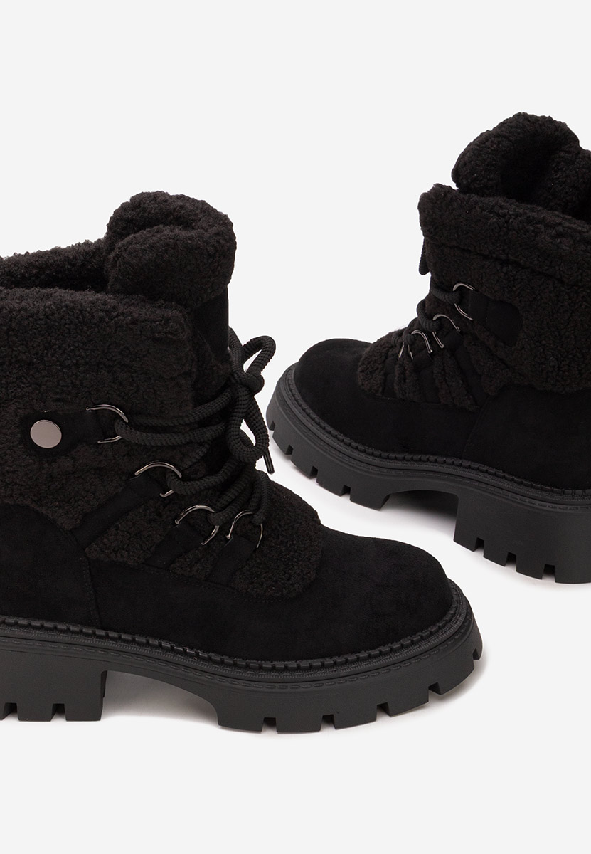 Černé kotníkové zimní boty Kalindra