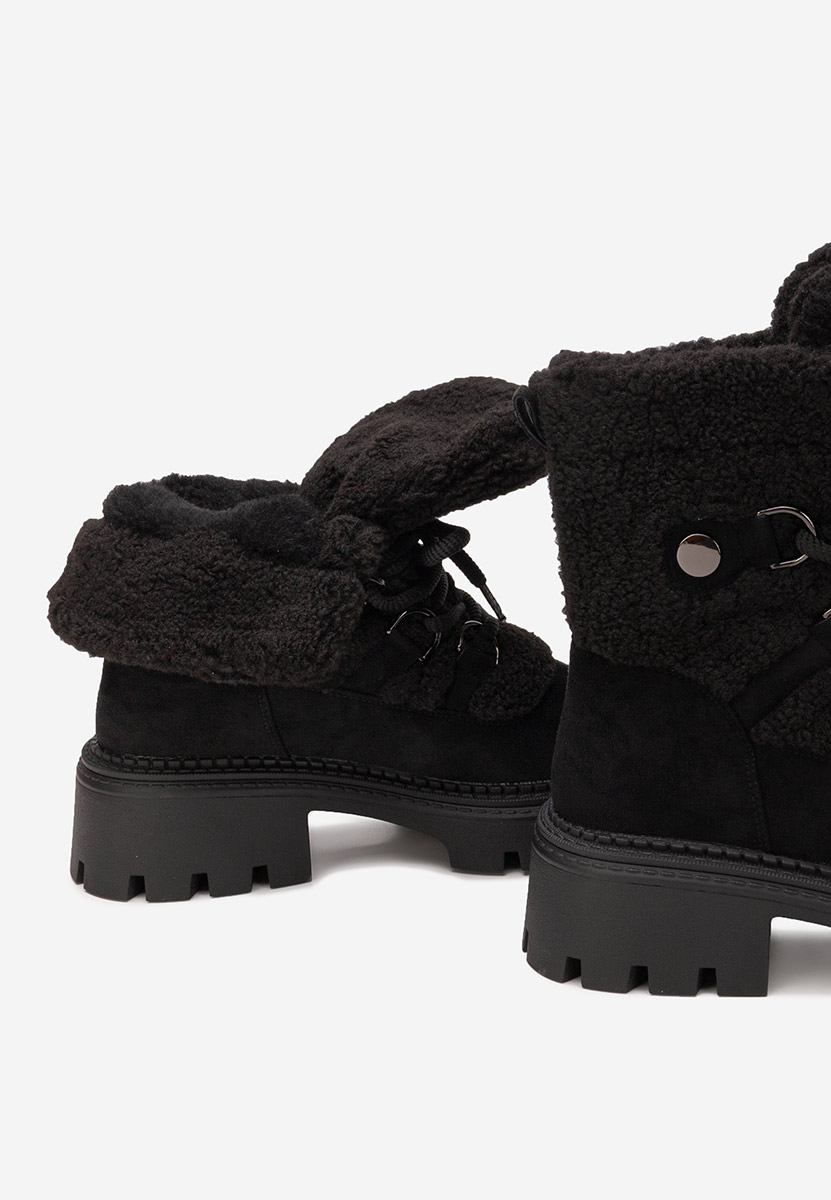 Černé kotníkové zimní boty Kalindra