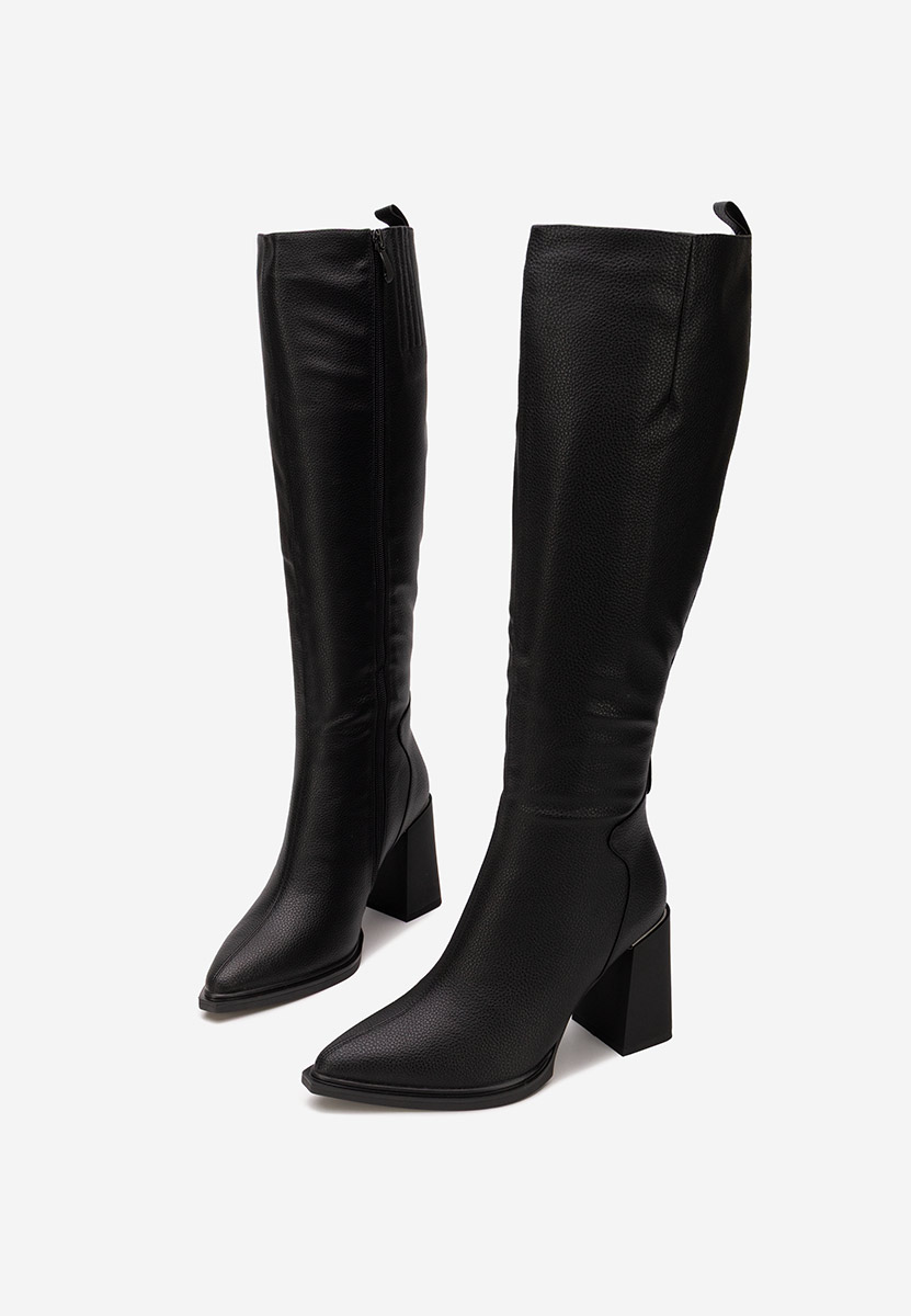 Černé kozačky na podpatku Ricardia V2