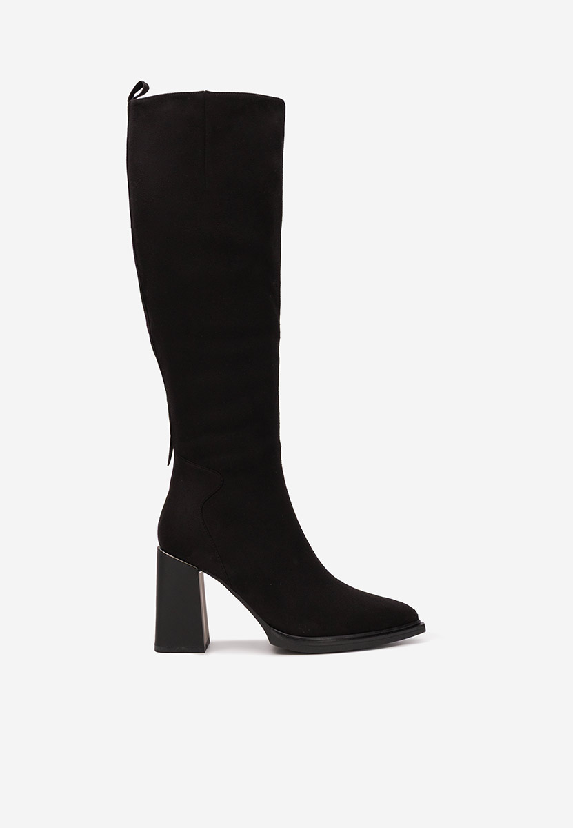 Černé kozačky na podpatku Ricardia V3