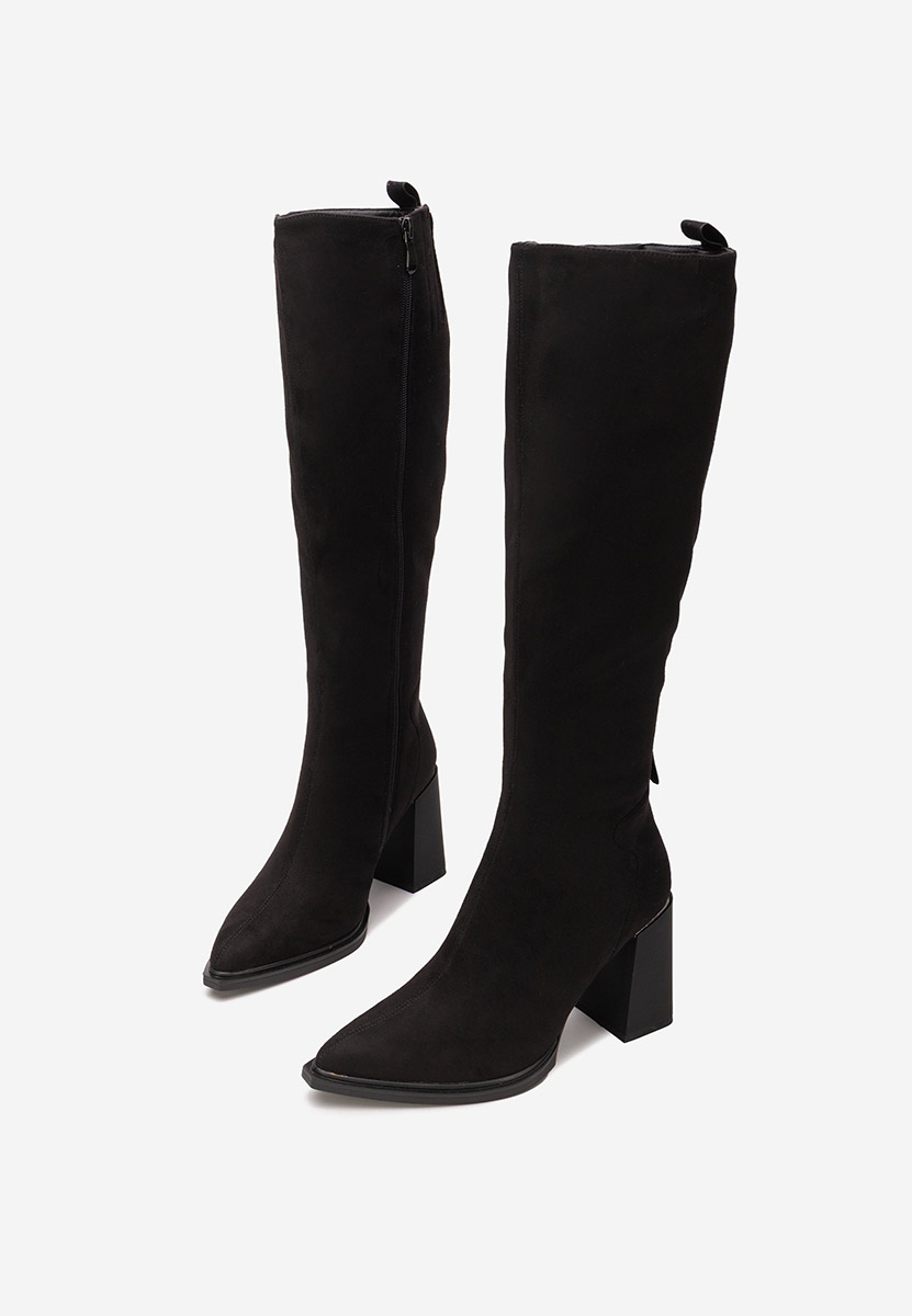Černé kozačky na podpatku Ricardia V3