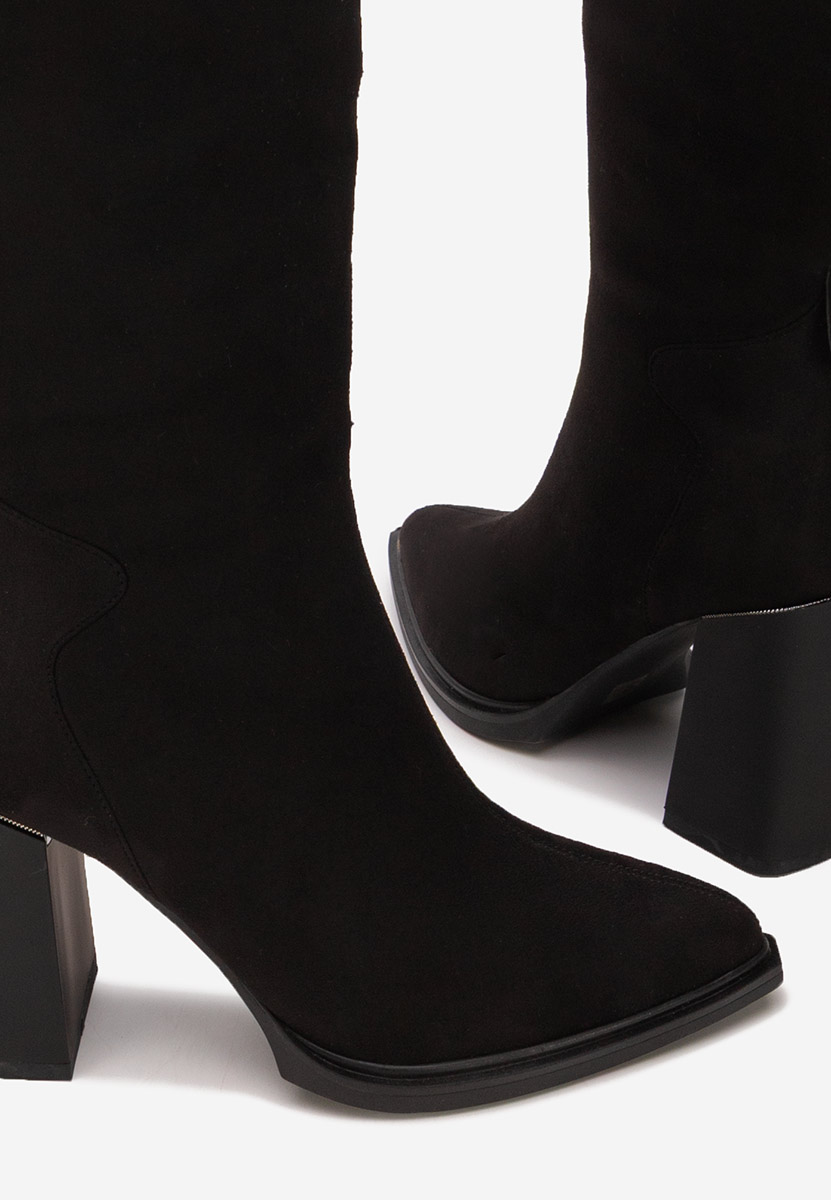 Černé kozačky na podpatku Ricardia V3