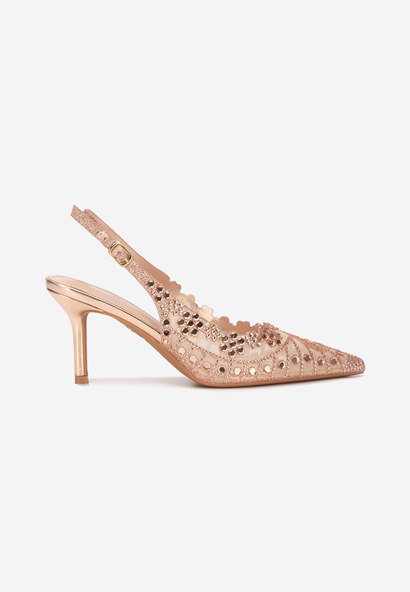 Champagne lodičky Slingback Silvona