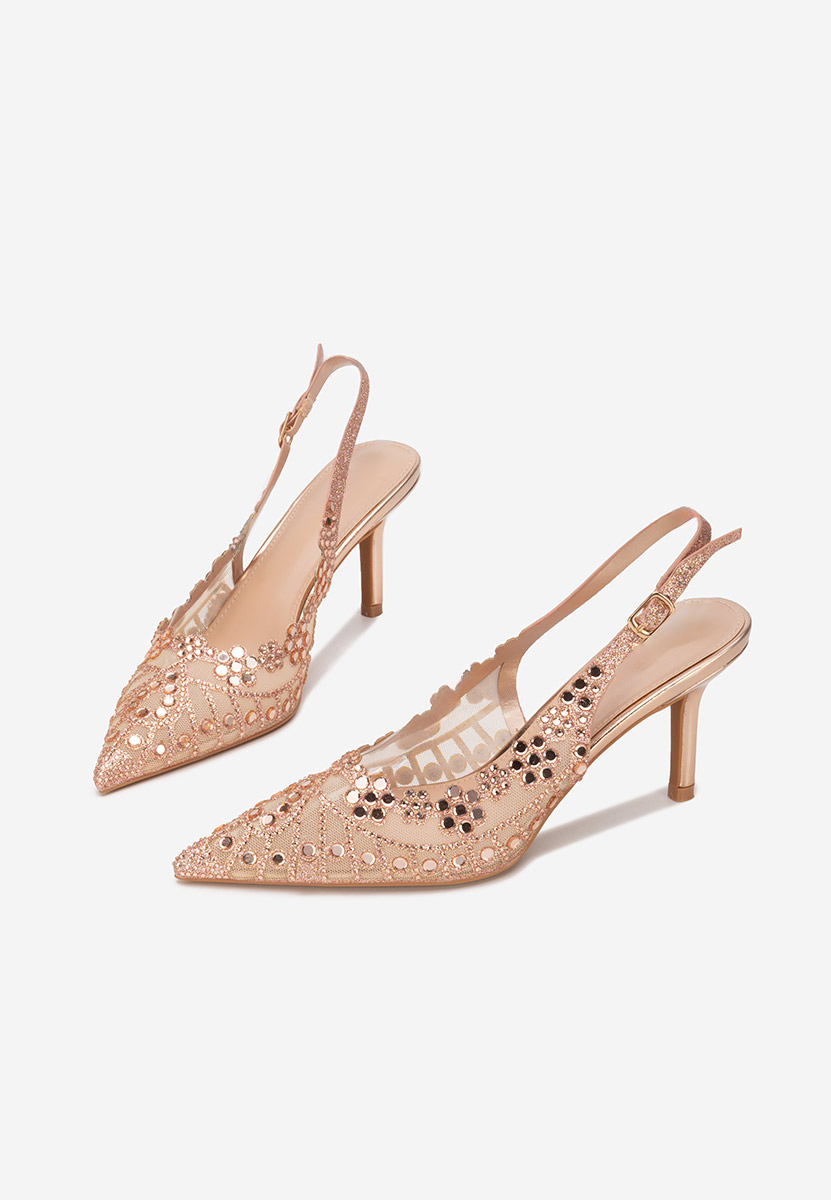 Champagne lodičky Slingback Silvona