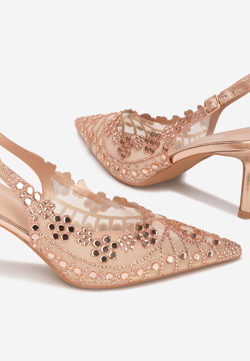 Champagne lodičky Slingback Silvona