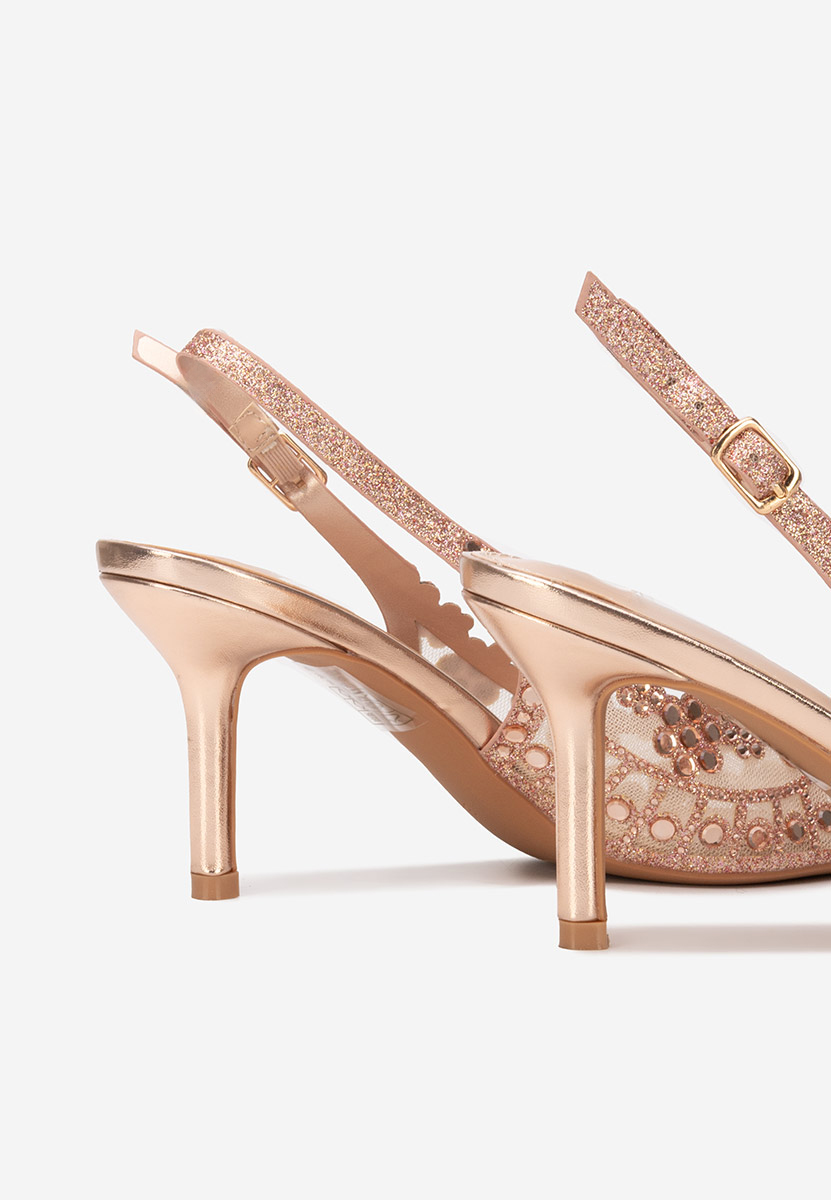 Champagne lodičky Slingback Silvona