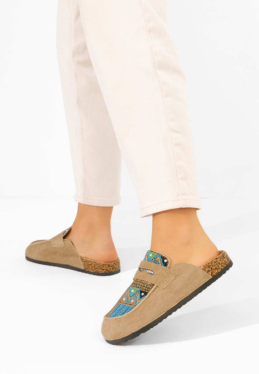 Khaki dámské dřeváky Jovana