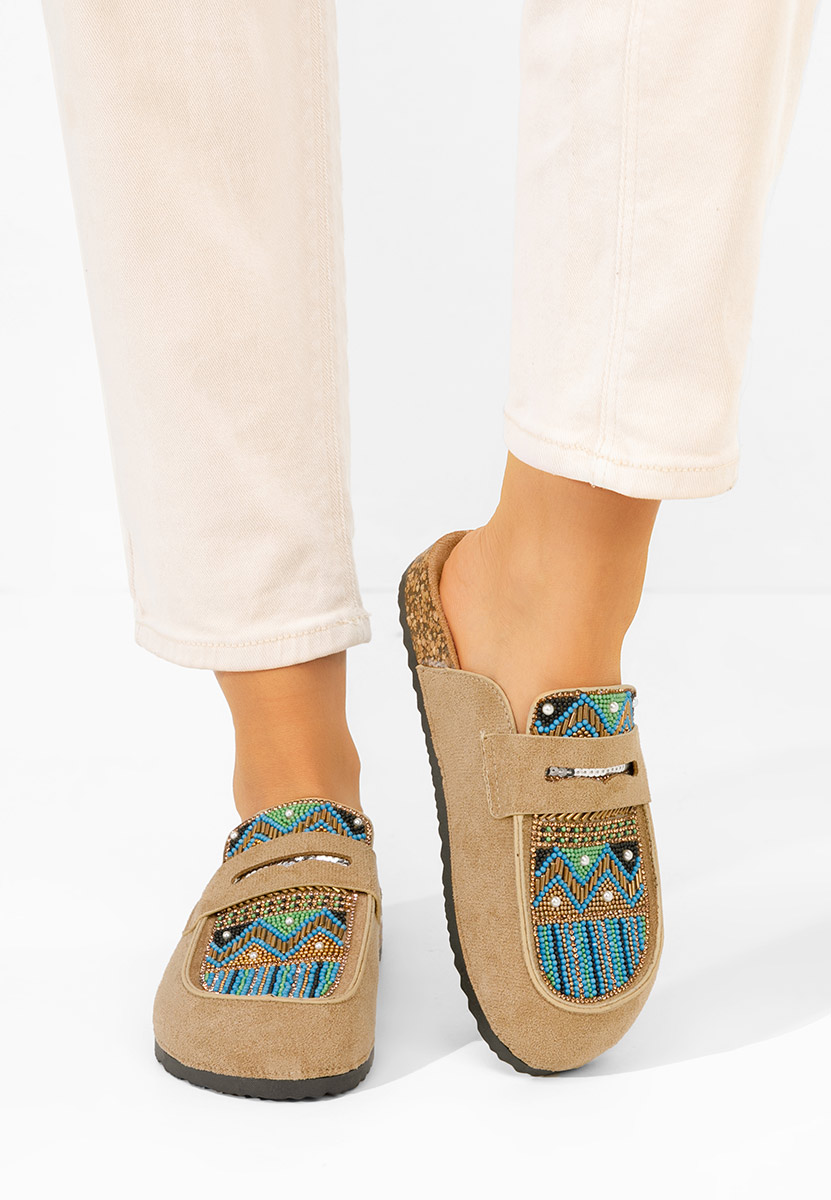 Khaki dámské dřeváky Jovana