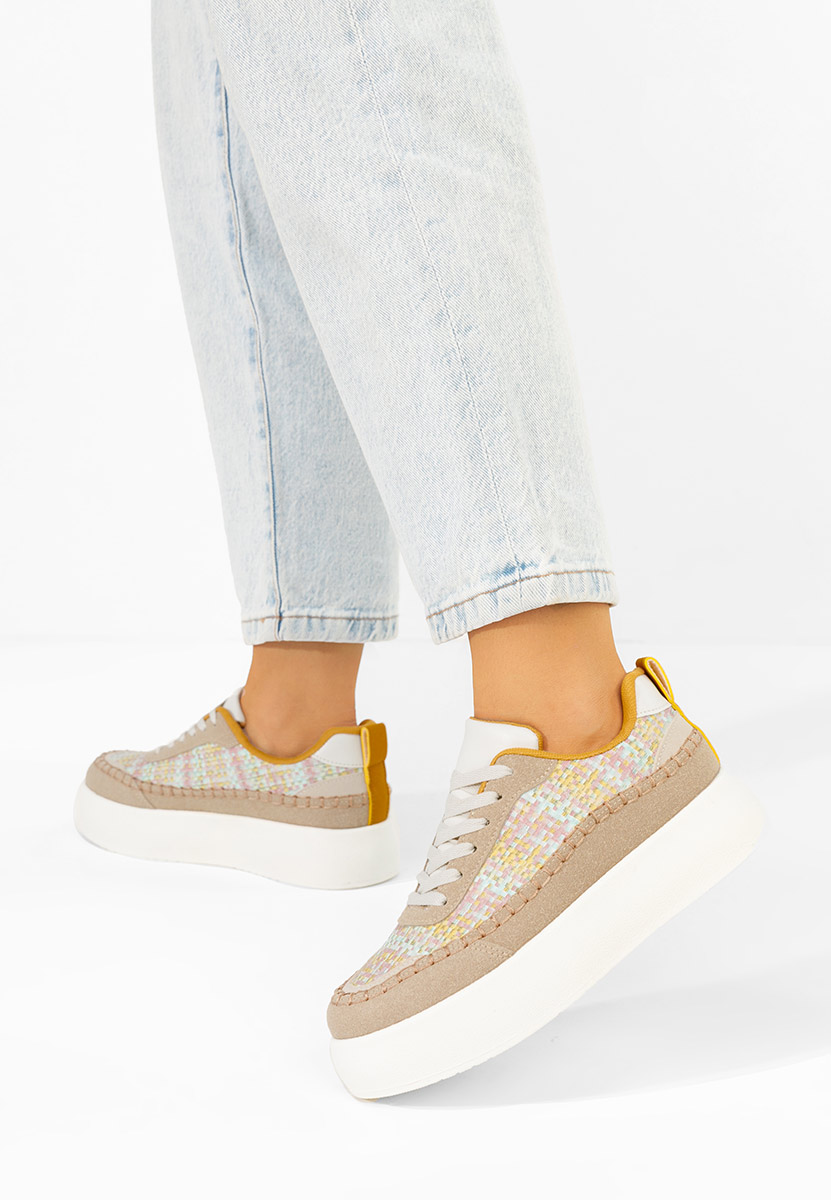 Khaki dámské tenisky na klínku Cecila