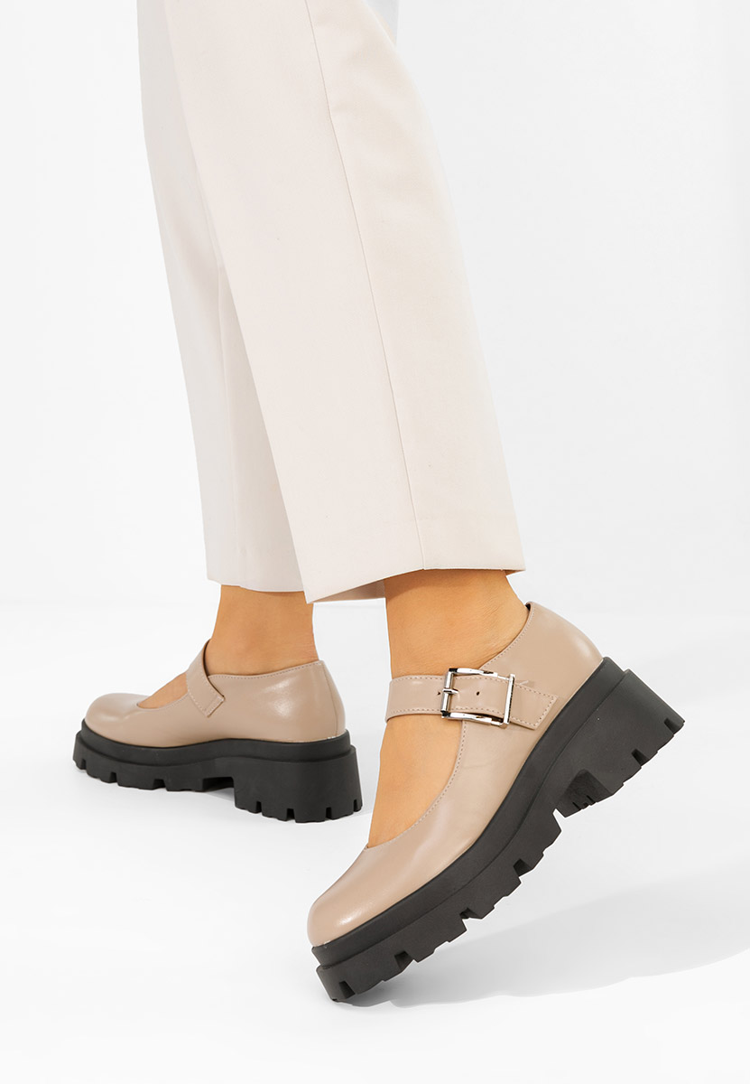 Béžové lodičky na platformě Masovia