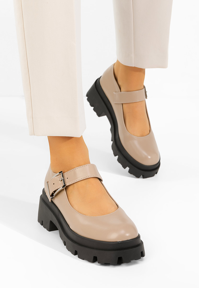 Béžové lodičky na platformě Masovia