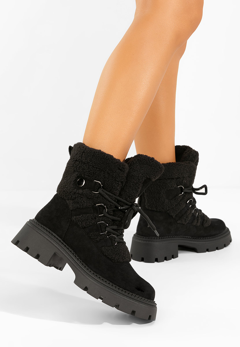Černé kotníkové zimní boty Kalindra