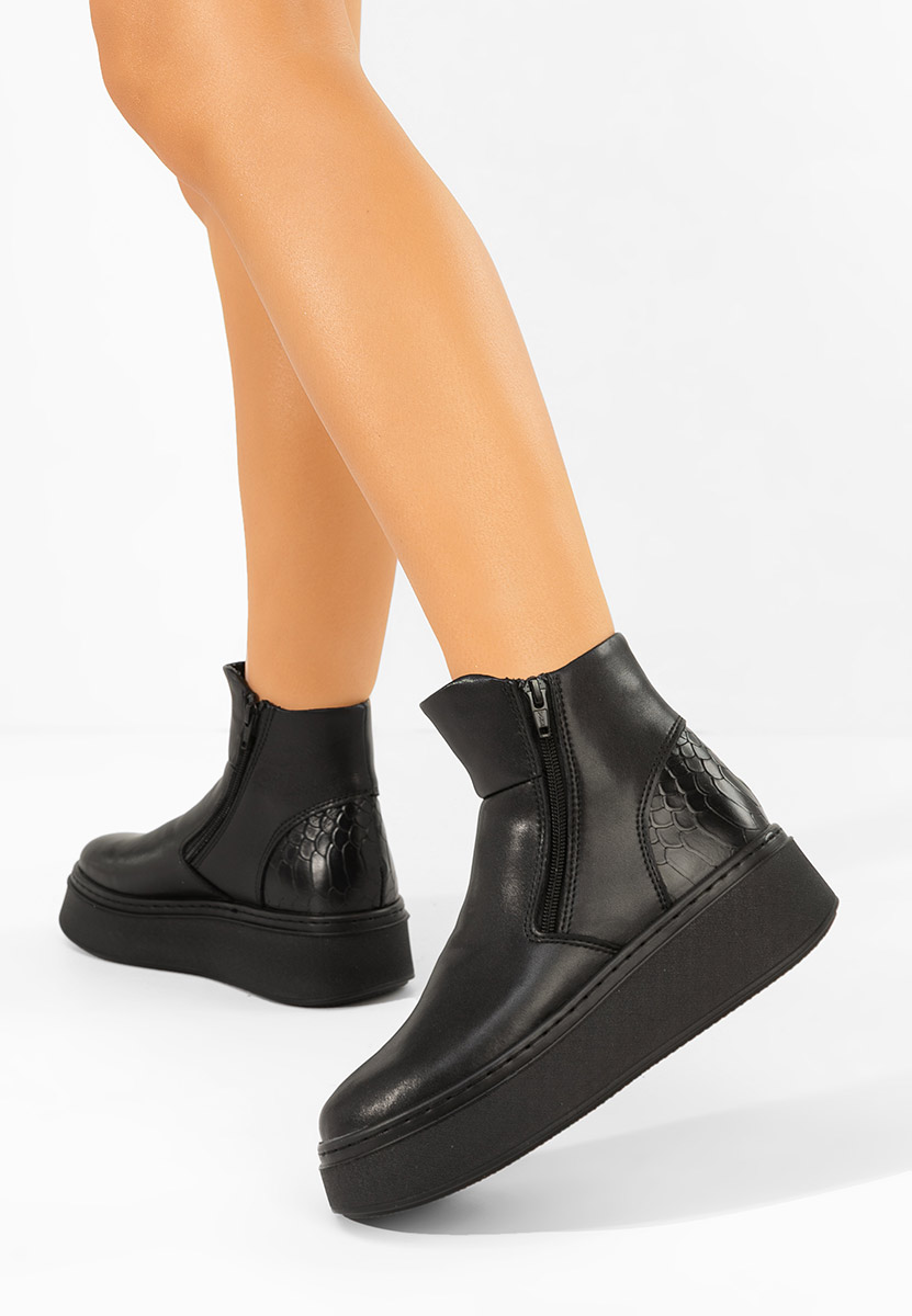 Černé kožené kotníkové boty Andiora V2