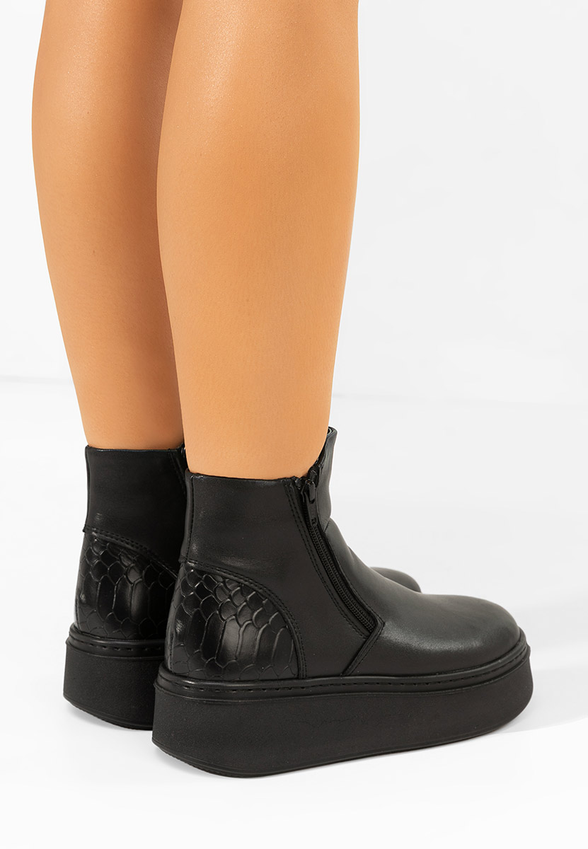 Černé kožené kotníkové boty Andiora V2